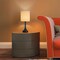 Set of 2 Modern Black Table Lamps – Compact Nightstand Lamps with Fabric Shade for Bedroom, Office, and Living Room